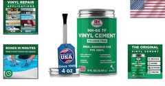 RH Adhesives HH-66 Industrial Strength Vinyl Cement Glue with Brush, 4 oz, Clear