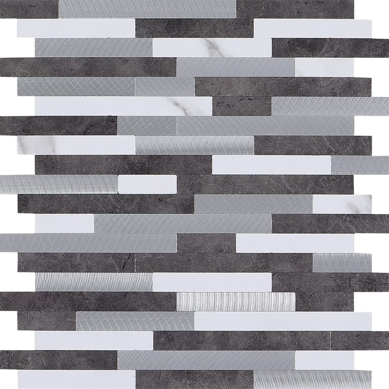 Ymmxge 10-Sheet Peel And Stick Backsplash Tilediy Marble Stone Metal Pvc Mixed
