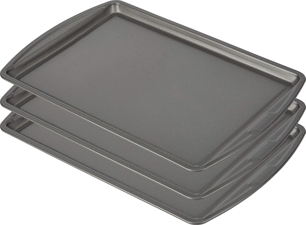 GoodCook Nonstick Carbon Steel Baking Sheet Cookie Pan Set 13×9 3 Pack