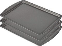 GoodCook Nonstick Carbon Steel Baking Sheet Cookie Pan Set 13×9 3 Pack