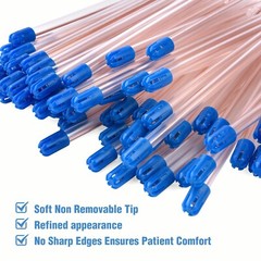 500(5 Bags) CLEAR/BLUE Disposable Dental Saliva Ejector Evacuation Suction Tips
