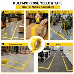 2 Inch x 45 Yard Yellow Double Sided Duct Tape Heavy Duty Strong Grip Roll