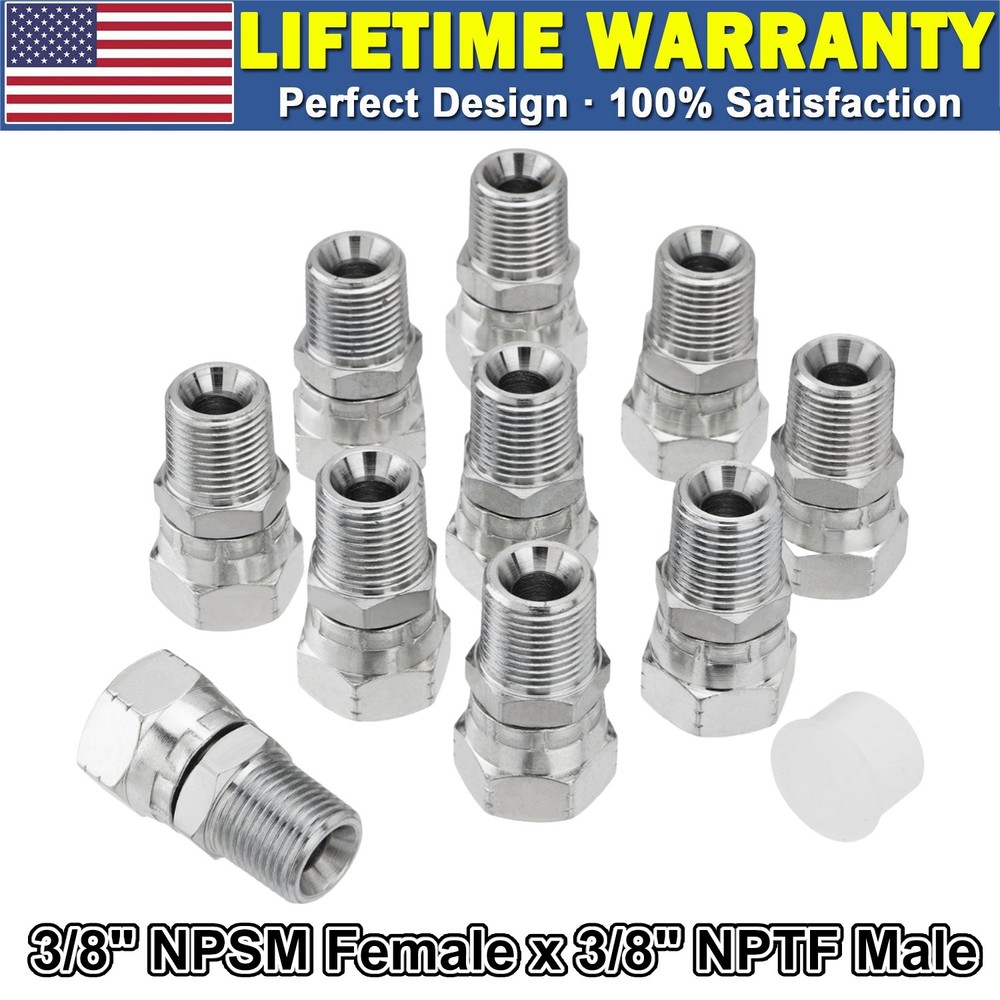 10 Hydraulic Hose Fittings: 3/8″ NPSM Female x 3/8″ NPTF Male Swivel Fitting