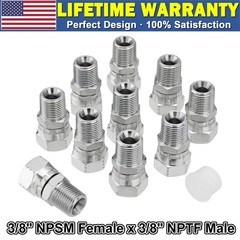 10 Hydraulic Hose Fittings: 3/8″ NPSM Female x 3/8″ NPTF Male Swivel Fitting