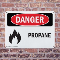 (2 Pack) Propane OSHA Danger Sign Decal Metal Plastic