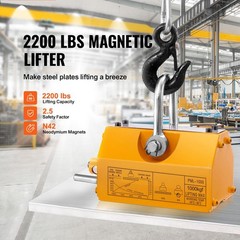 Magnetic Lifter, 2200lbs/ 1000kg Pulling Capacity, 2.5 Safety Factor, Neodymium