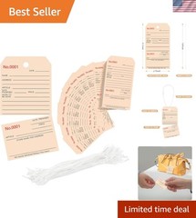 500Pcs Numbered Repair Tags with String,2.7X 5.1 Service Tag,Maintenance Label T