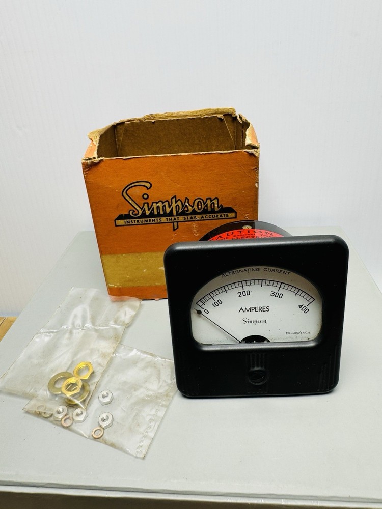 SIMPSON Panel AC AMP METER 0-400 AC Amperes Alternating Current F.S.-400/5ACA #2
