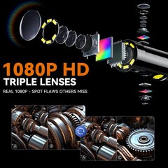 Two-Way Articulating Borescope Camera with Light Endoscope Inspection Camera HD