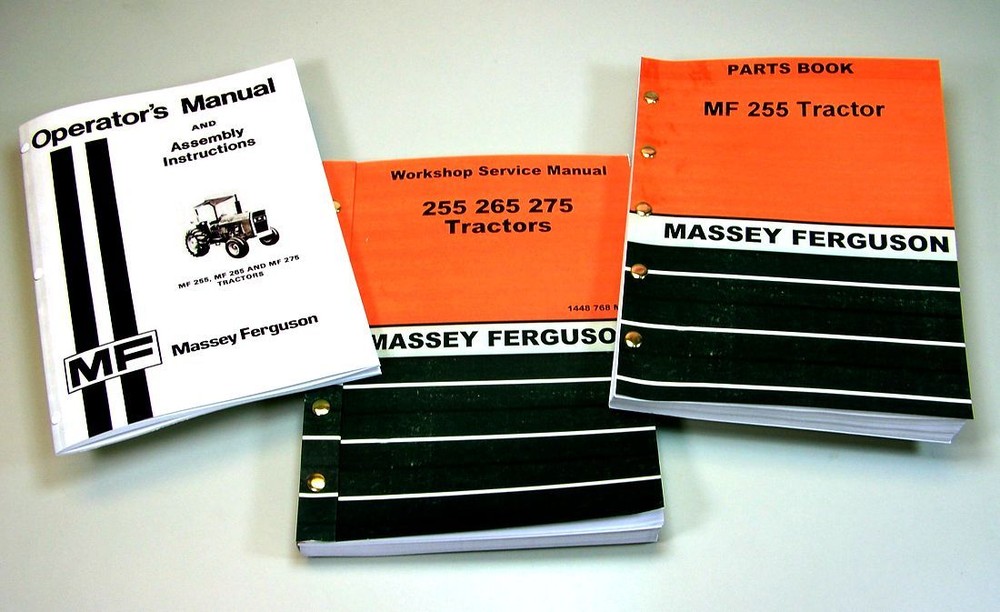 Massey Ferguson Mf 255 Tractor Operators Owners Service Repair Parts Manuals