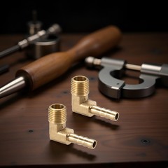 2Pcs Brass Hose Barbed Elbow Fitting 90 Degree 1/4″ 0.25 inches,