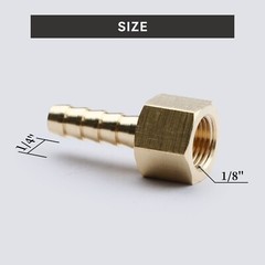 U.S. Solid 3pcs Brass Hose Fitting Pipe Adapter 1/4″ Barb To 1/8″ NPT Female