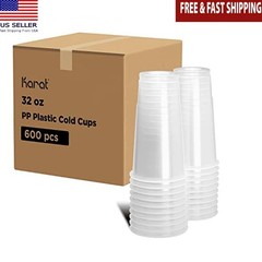 600ct Disposable Plastic Cups 32oz BPA Free Cold Drink Recyclable New