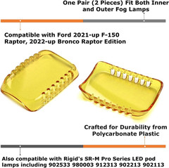 Selective Yellow LED Fog Light Shield Covers for 2021-Up Ford F-150 Raptor