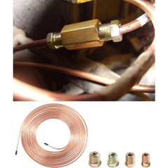 25 Ft. 3/16 OD Copper Nickel Brake Line Tubing Coil and Fitting Kit, 25 Ft of 3