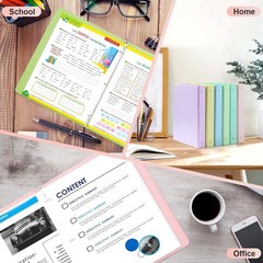 1″ 3-Ring Binder, 1-inch Pastel Color Binders with 2 Inside Pockets, Clear Vi…