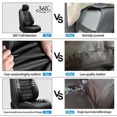 Subaru Impreza Seat Covers 2004-2026 Waterproof Leather Airbag Full Set Black