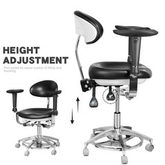 Imported PU Leather Dental 360° Mobile Dynamic Adjustable Chair with Armrest USA