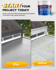 Polyurethane Waterproof Coating, 1 Gallon, Light Grey, Flexible Roof Sealant …