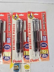 3x-Pentel Twist-Erase III Pencil 0.7 mm Assorted Colors 2-Pack 2 Eraser Refills