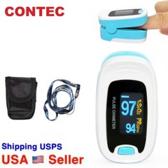 BLUE CMS50N OLED Fingertip Pulse Oximeter, Spo2 Monitor,Carry Case,Lanyard