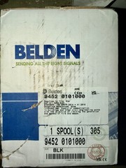 1000′ Belden 9452 24 AWG 2 Conductor Shielded Microphone Cable Black 200V