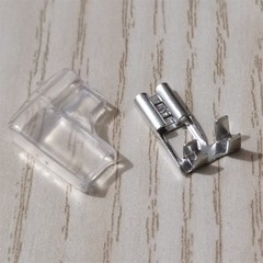25 Sets 4.8mm Female Flag Spade Terminals Wire Connectors Right Angle Sleeve US