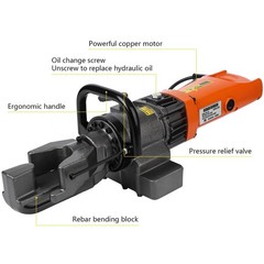 900W Electric Rebar Bender, 5/8 in #5 16 mm Rebar Bender Tool Hand Hydraulic