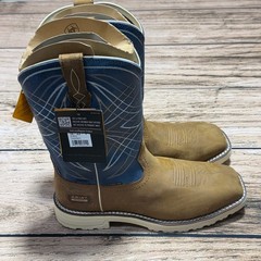 Ariat Activator H20 Steel Toe Work Boots Mens 10 Brown Blue Waterproof Western