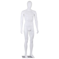Male Mannequin Dress Form 73″ Adjustable Stand w/Base White Mannequin Full Body
