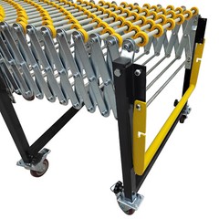 31.5in – 118in Non-power Flexible Expandable Roller Conveyor ABS Skate Wheels