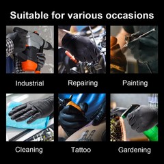 IRONskin Nitrile Glove Diamond Grip Disposable Black /Orange Powder Free 50 pcs