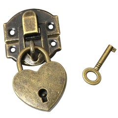 27 x 30mm Hasp Latch and Mini Box Hinges with Screws and Love Locks, Antique …