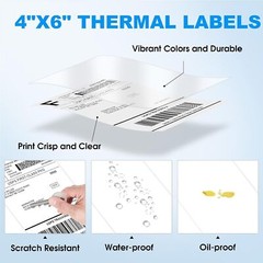 20000x 4″x6″ Fanfold Direct Thermal Shipping Labels for Zebra & Rollo Printers