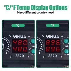 YIHUA 882D Soldering Station 2-in-1 Hot Air Rework + Soldering Iron Digital 750W