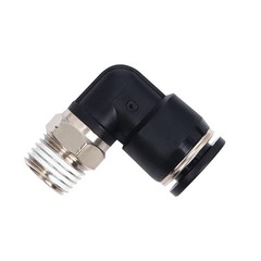 Push to Connect Fittings Elbow 3/8” Tube OD to 1/4” NPT Male Thread Black 5Pcs
