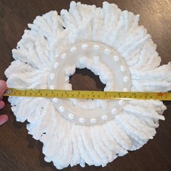 White Round Microfiber Spin Mop Replacement Head Refill, Round Head Shape. Qty 4