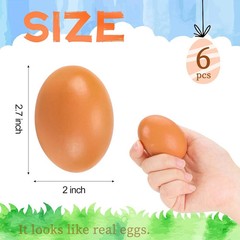 Fake Nest Eggs Wooden Brown Easter Eggs for Craft Get Hens to Lay Eggs 6Pcs