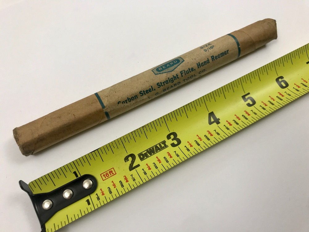 9/16″ BEARD Carbon Steel Hand Reamer Straight Flute Made in USA