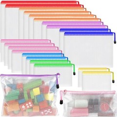Smarpau 20pcs Mesh Zipper Pouch, 8 Sizes Plastic Multisizes-20pcs, Multicolor