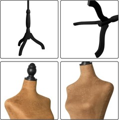 Brown Clothing Mannequin Female, Form 58-67 Inch Height Adjustable Tripod Stand