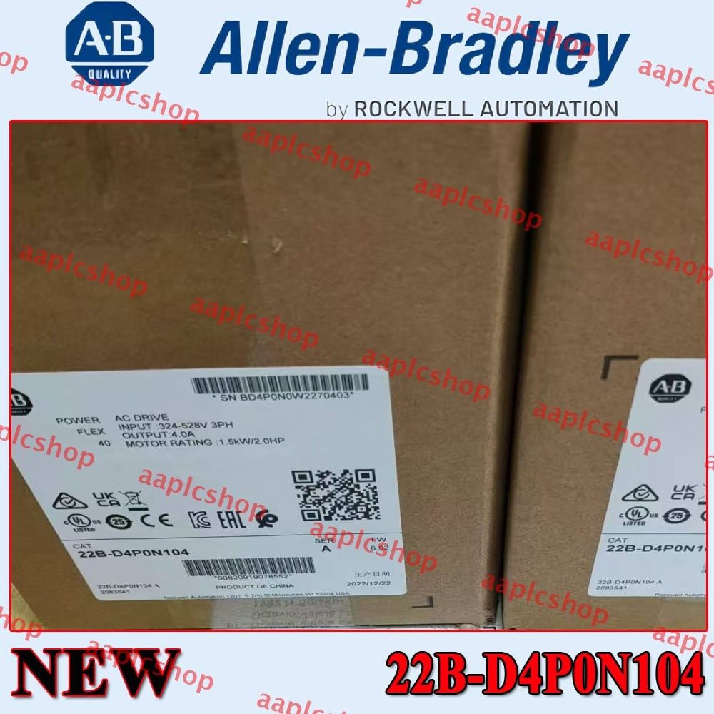 22B-D4P0N104 New Factory Sealed AB PowerFlex 1.5 kW 2 HP AC Drive US