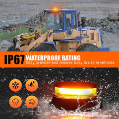 LED Amber Strobe Beacon Lights, Safety Warning Emergency Hazard Rotating Flashin