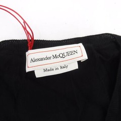 Alexander McQueen Women’s Sleeveless V-Neck Top, Fine Merino Wool, Black, Sz M