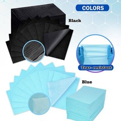 Disposable Dental Bib 13″x 18″ – 3 Ply Waterproof Tattoo Bib Sheet for Patients