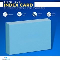Index Cards Blue Colored Unruled 4X6, 200/Pack