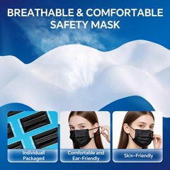 100PCS ASTM Level 3 Highly Protective 3 Layer Face Mask with Ear Loops – Indi…