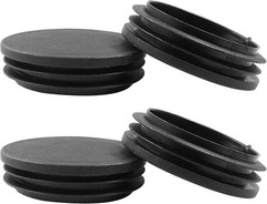 4 Pack 2-1/2 Inch (63Mm) round Plastic Hole Plugs, Black Pipe Tubing End Cap for