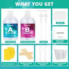 1 Gallon 2-Part Crystal Clear Epoxy Resin Kit, Food Grade, UV Resistant