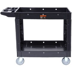 VEVOR 40 X 17 in Service Utility Cart 2-Shelf 550LBS Rolling Cart Swivel Wheels